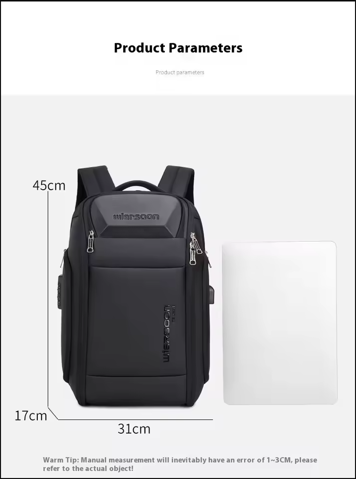 Sac à dos de travail et de voyage de 35 L – Compartiment PC 15,6" – Port USB – Serrure antivol